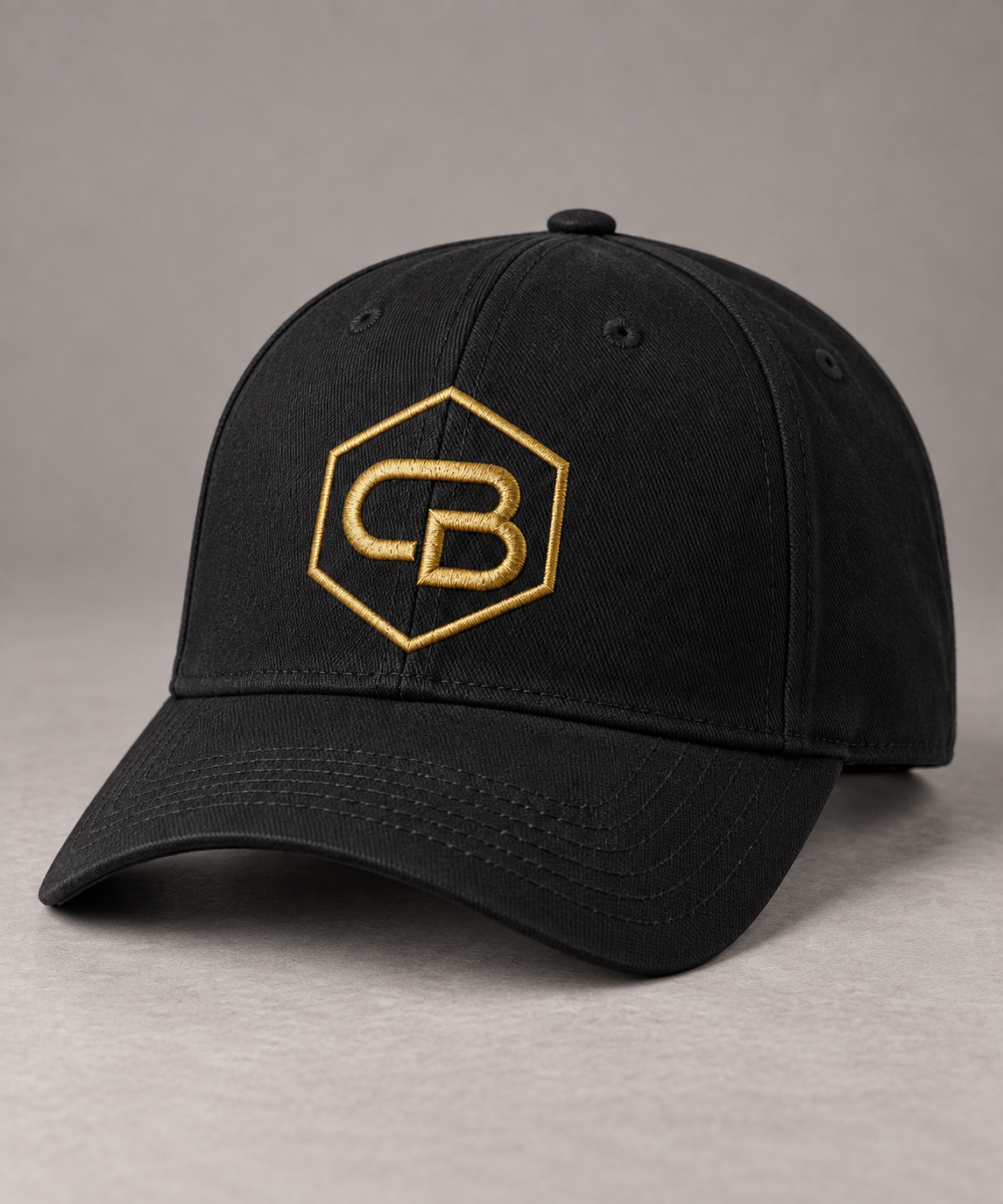 Structured Gold Cap with the Core Byte Media LLC logo